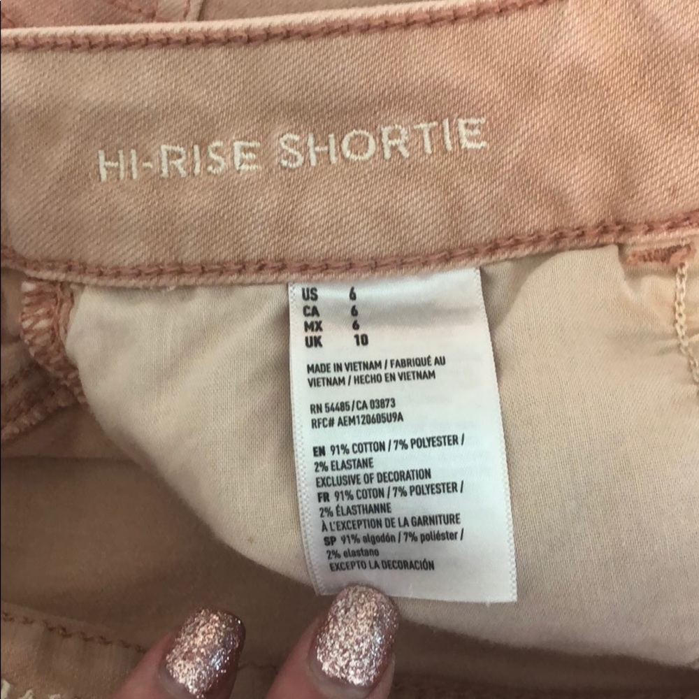 American Eagle Hi Rise Shortie blush pink shorts. - Picture 3 of 3